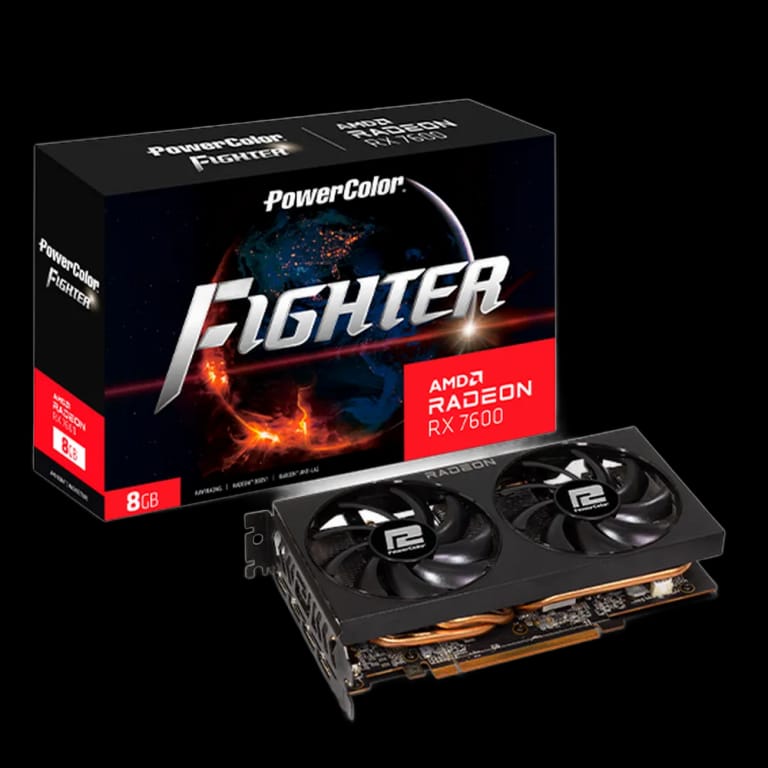Видеокарта PowerColor RX7600 Fighter 8GB GDDR6 128-bit DPx3 HDMI 2FAN RTL 