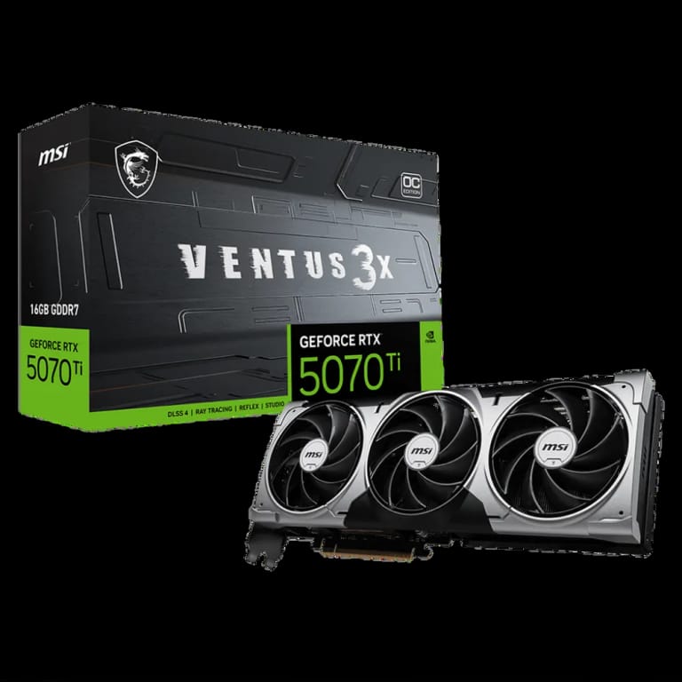 Видеокарта MSI RTX5070Ti 16G VENTUS 3X OC 16GB GDDR7 256bit 3xDP HDMI 3FAN RTL