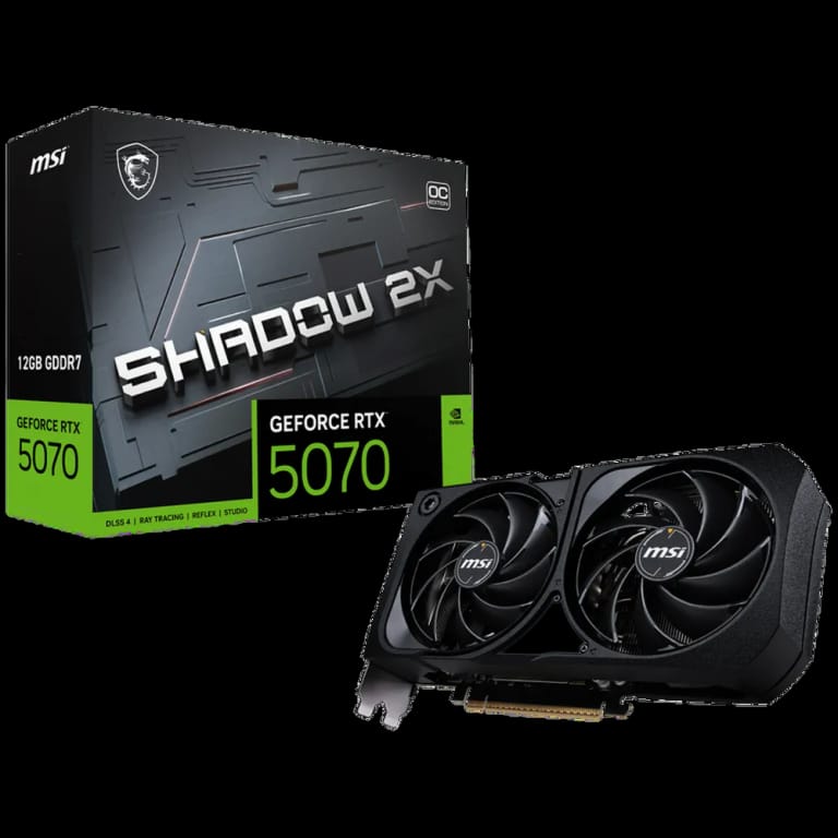 Видеокарта MSI RTX5070 SHADOW 2X OC 12GB GDDR7 192bit 3xDP HDMI 2FAN RTL