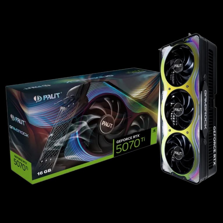 Видеокарта Palit RTX5070Ti GAMEROCK 16GB GDDR7 256bit 3xDP HDMI 3FAN RTL