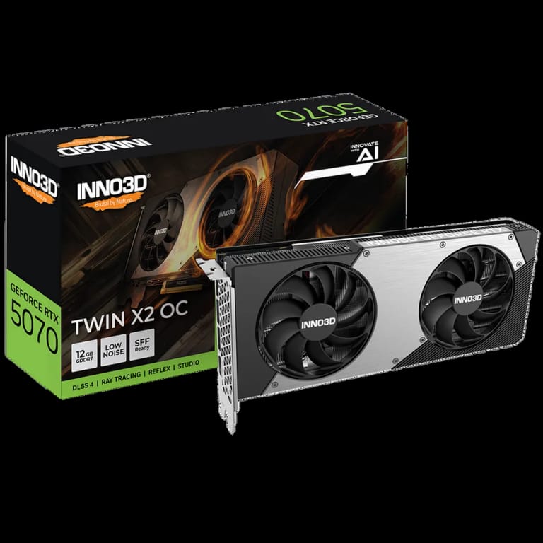 Видеокарта INNO3D RTX5070 TWIN X2 ОС 12GB GDDR7 192bit 3xDP HDMI 2FAN