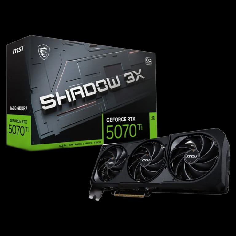 Видеокарта MSI RTX5070Ti SHADOW 3X OC 16GB GDDR7 256bit 3xDP HDMI 3FAN RTL