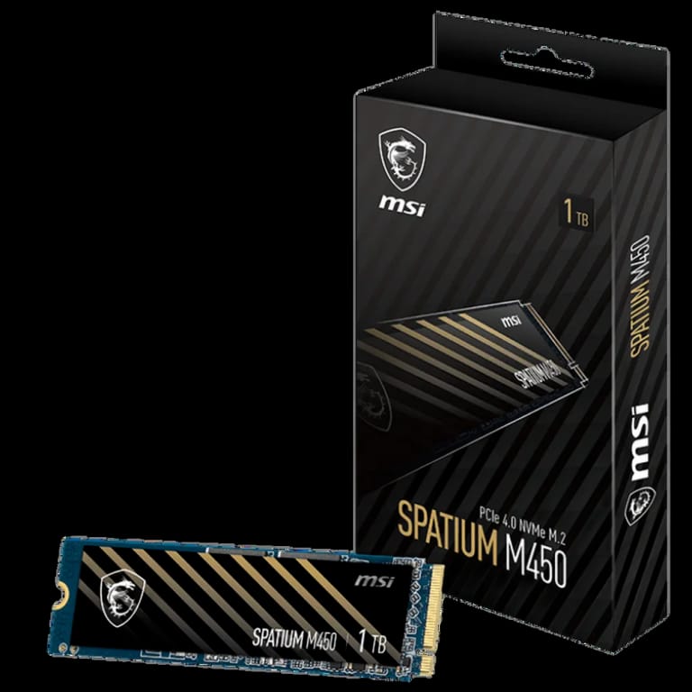 Твердотельный накопитель SSD MSI M.2 2280 1TB SPATIUM M450 Client  S78-440L0M0-P83, PCIe Gen4x4 with NVMe,  3D TLC, R/ W 3400/ 2500