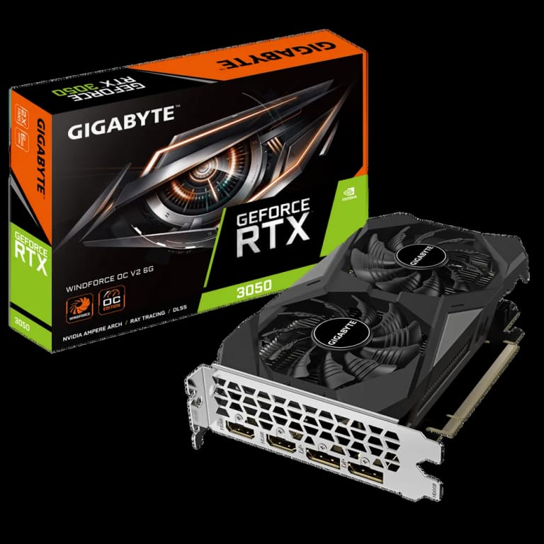 Видеокарта Gigabyte RTX3050 WINDFORCE OC V2 6GB GDDR6 96bit 2xDP 2xHDMI 2FAN RTL