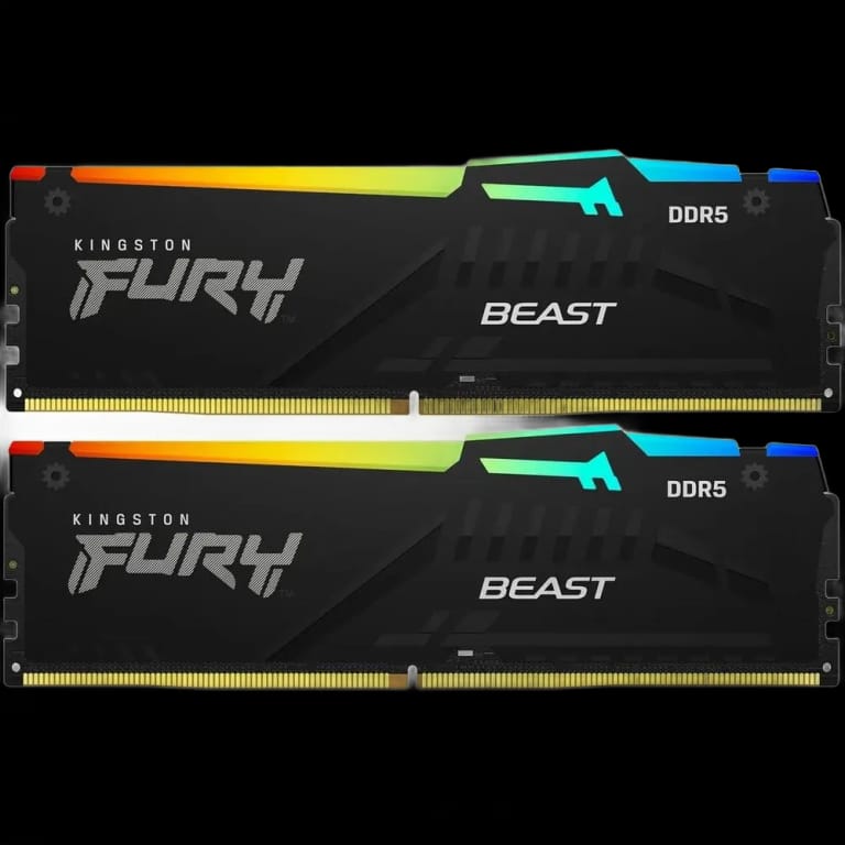 Модуль памяти Kingston 32GB DDR5 5600 DIMM FURY Beast Black RGB kit 2*16,Non-ECC,  CL40, 1.25V, 288-pin RTL