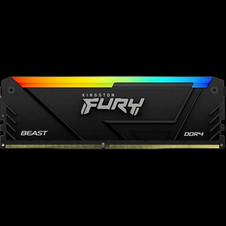 Модуль памяти Kingston 32GB DDR4 2666 FURY Beast RGB Black PnP Non-ECC Unbuffered DIMM (Single Module) 2RX8 16-18-18 1.2V 288-pin 16Gbit