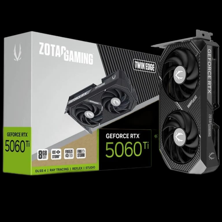 Видеокарта Zotac RTX5060Ti TWIN EDGE 8GB GDDR7 128bit 3xDP HDMI 2FAN MEDIUM PACK