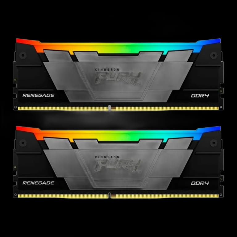 Модуль памяти Kingston 64GB DDR4 3600 FURY Renegade RGB Black XMP Non-ECC Unbuffered DIMM (Kit 2*32gb) 2RX8 18-22-22 1.35V 288-pin 16Gbit
