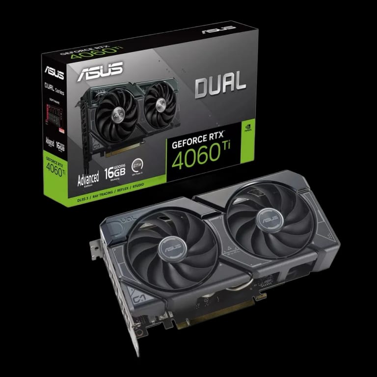 Видеокарта ASUS DUAL-RTX4060TI-A16G  /RTX4060TI 16G,HDMI,DP*3,16G,D6