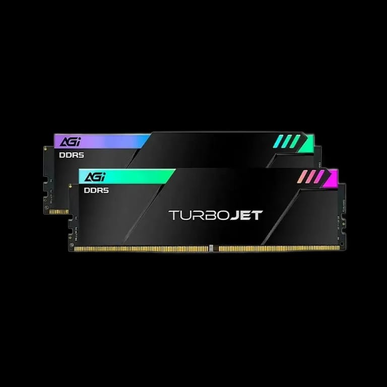 Модуль памяти AGI DDR5 6000MHz CL30 32GB Kit (16GBx2) OC UDIMM + HEAT SINK –Turbojet+RGB lightbar -Color box 