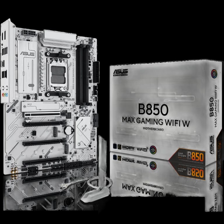 Материнская плата ASUS B850 MAX GAMING WIFI W AM5 ATX 4xDDR5 4xPCIEx16 3xM.2 USB-C DP HDMI 2.5GLAN Wi-Fi 6E 
