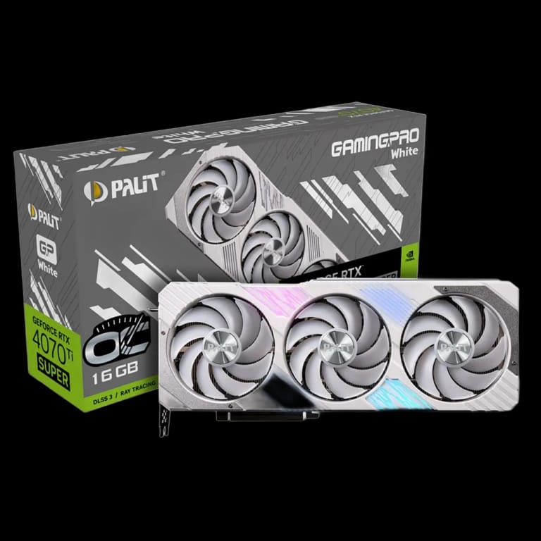Видеокарта Palit RTX4070Ti SUPER GAMINGPRO WHITE OC 16GB GDDR6X 256bit 3-DP HDMI 3FAN