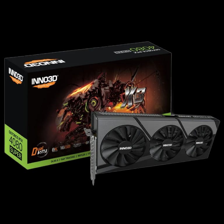Видеокарта INNO3D RTX4080 SUPER X3 16GB GDDR6X 256-bit 3xDP HDMI 3FAN