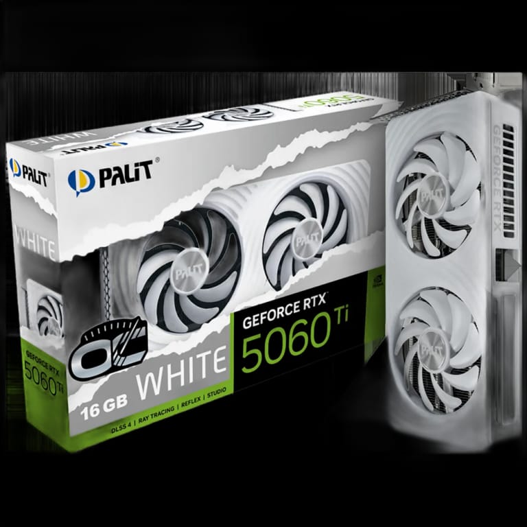 Видеокарта Palit RTX5060Ti WHITE OC 16GB GDDR7 128bit 3xDP HDMI 2FAN RTL