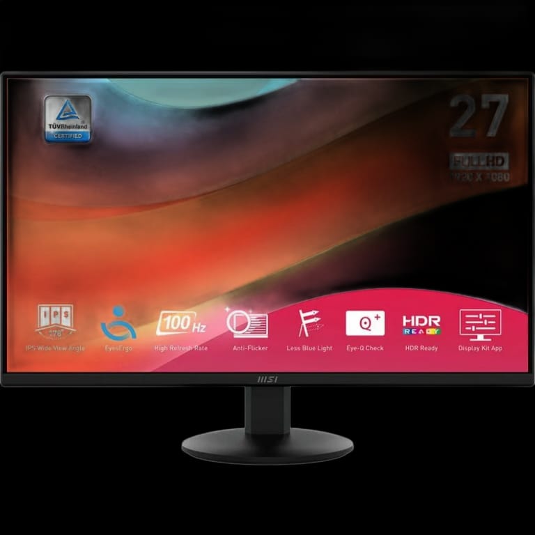 Монитор 27" MSI PRO MP272L Black (IPS, 1920x1080, HDMI+DP, 4 ms, 178°/178°, 250 cd/m, 1300:1, 100Hz)