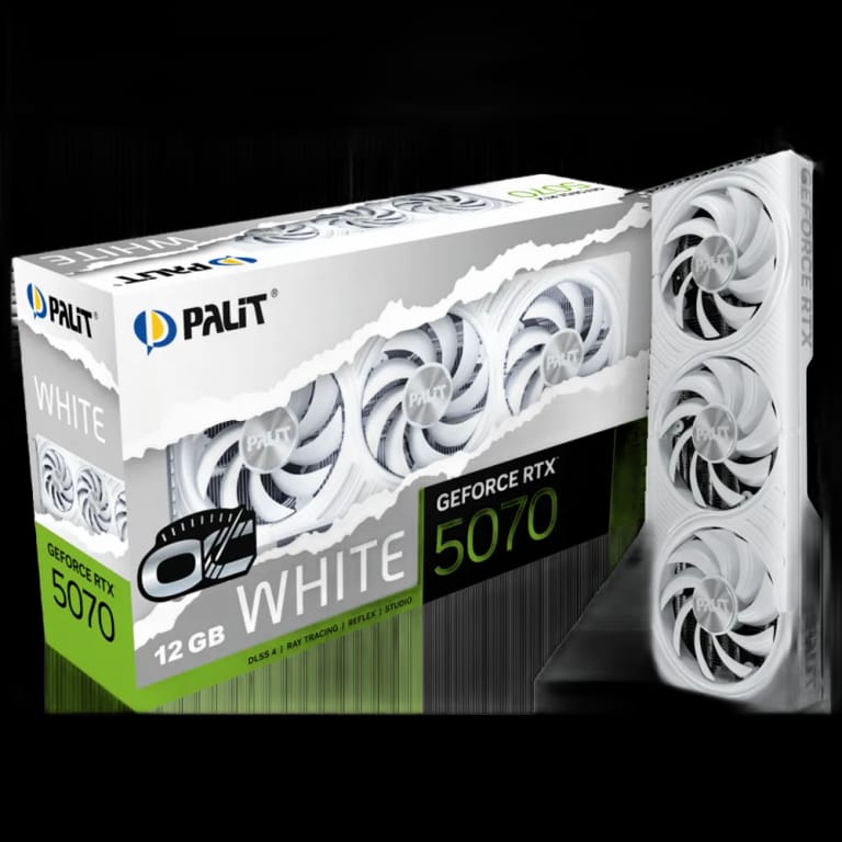 Видеокарта Palit RTX5070 WHITE OC 12GB GDDR7 192bit 3xDP HDMI 3FAN RTL