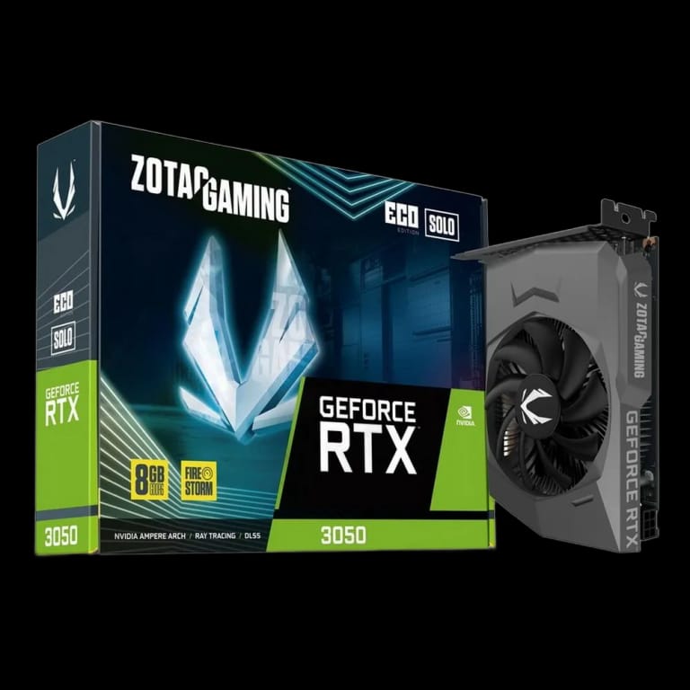 Видеокарта Zotac RTX3050 ECO SOLO 8GB GDDR6 128bit 3xDP HDMI 1FAN Lite Pack