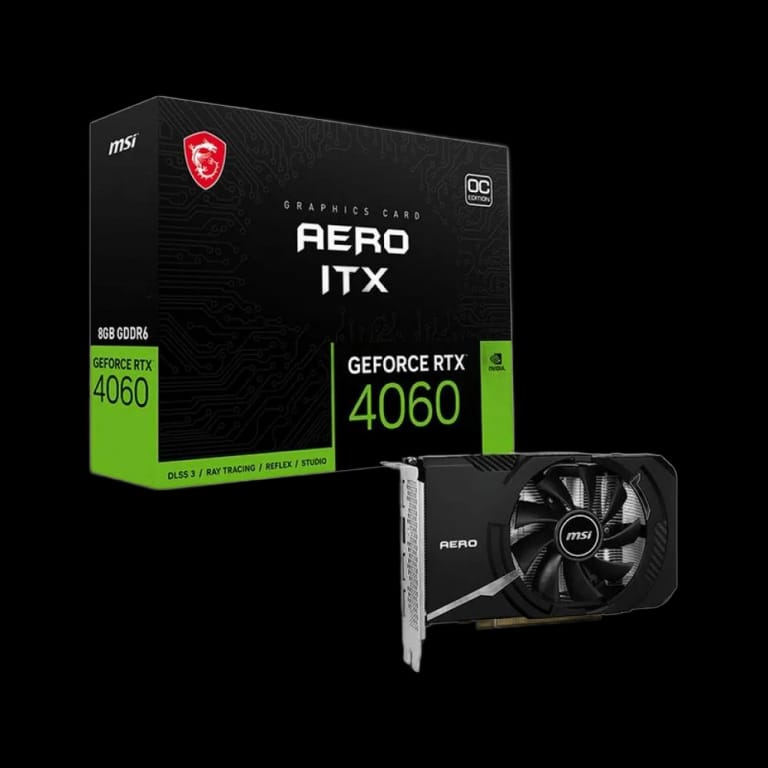 Видеокарта MSI RTX4060 AERO ITX 8G OC GDDR6 128bit 3xDP HDMI 1FAN ITX