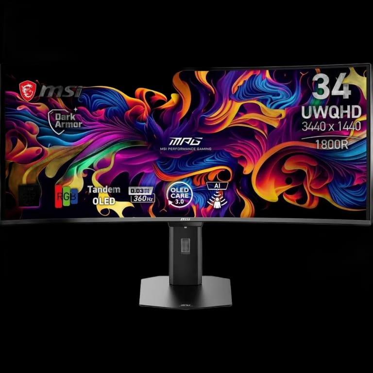 Монитор 34" MSI MPG 341CQR QD-OLED X36   QD-OLED, 3440x1440, 360Hz, 0,03ms, 300сd/m, 1500000:1, HDR10 | 2xHDMI(2.1), DP(2.1a), Type-C(PD-98W), 2xUSB2.0 | HAS, Swivel, InPSU, Vesa 100, Black