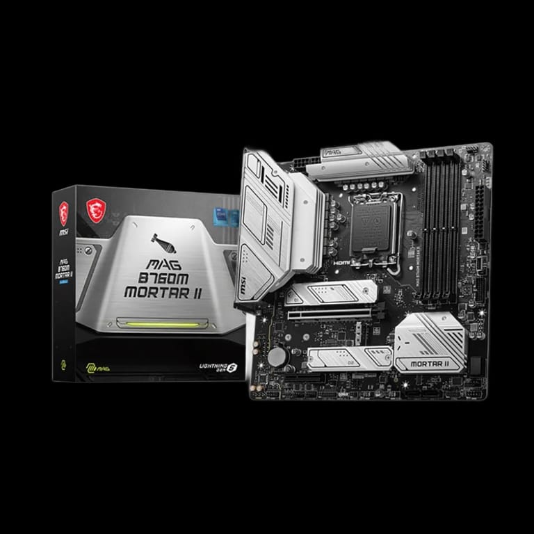Материнская плата MSI MAG B760M MORTAR II mATX LGA1700 4DDR5 PCI-Ex16 PCI-Ex4 3M.2 4SATA3 USB3.2 Gen2x 2,5G Ethernet
