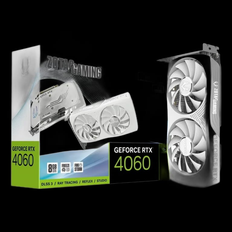 Видеокарта Zotac RTX4060 8GB TWIN EDGE OC WHITE ED GDDR6 128bit  3xDP HDMI 2FAN Lite Pack