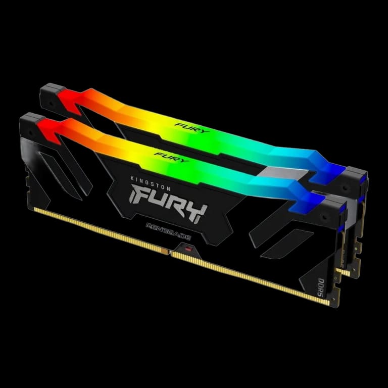 Модуль памяти Kingston 32GB Kingston DDR5 6400 DIMM FURY Renegade RGB XMP Gaming Memory KF564C32RSAK2-32 Non-ECC, CL32, 1.4V, (Kit of 2) 1RX8 32-39-39  288-pin 16Gbit, RTL
