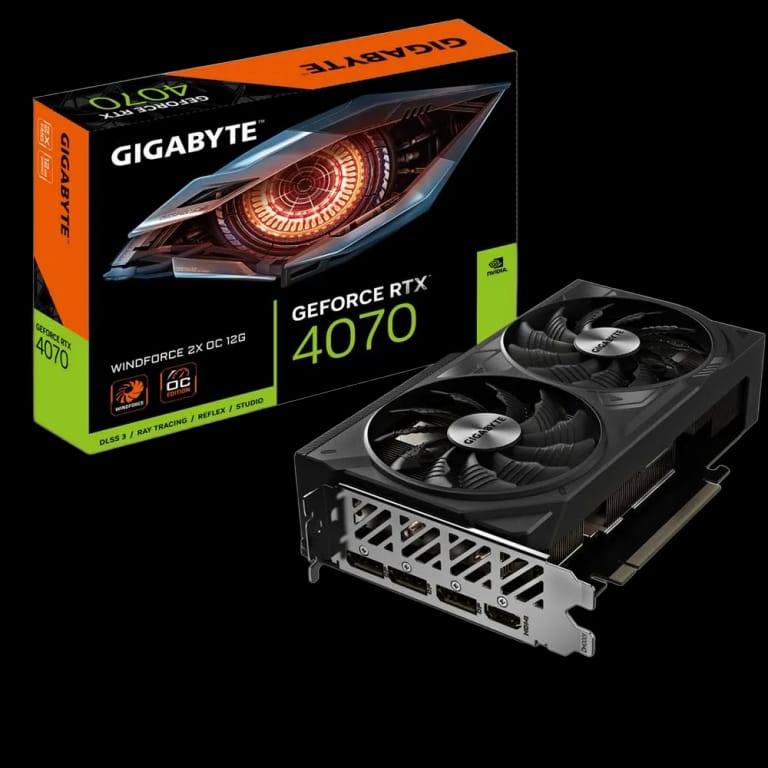 Видеокарта Gigabyte RTX4070 WINDFORCE 2X OC 12GB GDDR6X 192-bit DPx3 HDMI 2FAN  RTL 