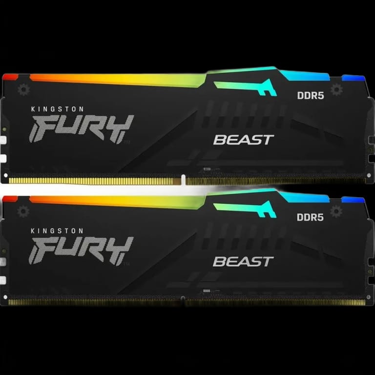 Модуль памяти Kingston 32GB DDR5 5600 DIMM FURY Beast Black RGB EXPO Non-ECC Unbuffered DIMM (Kit 2*16gb) 1RX8 36-38-38 1.25V 288-pin 16Gbit