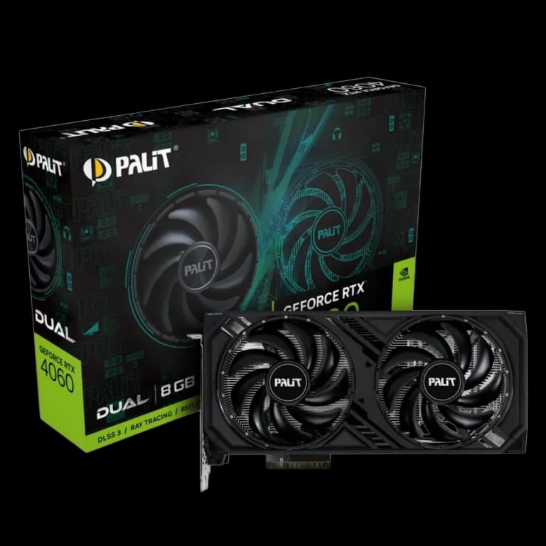 Видеокарта Palit RTX4060 DUAL 8GB GDDR6 128-bit DPx3 HDMI RTL  