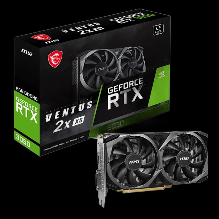 Видеокарта MSI RTX3050 VENTUS 2X XS 8GB GDDR6 128-bit DP HDMI DL-DVI-D 2FAN RTL 