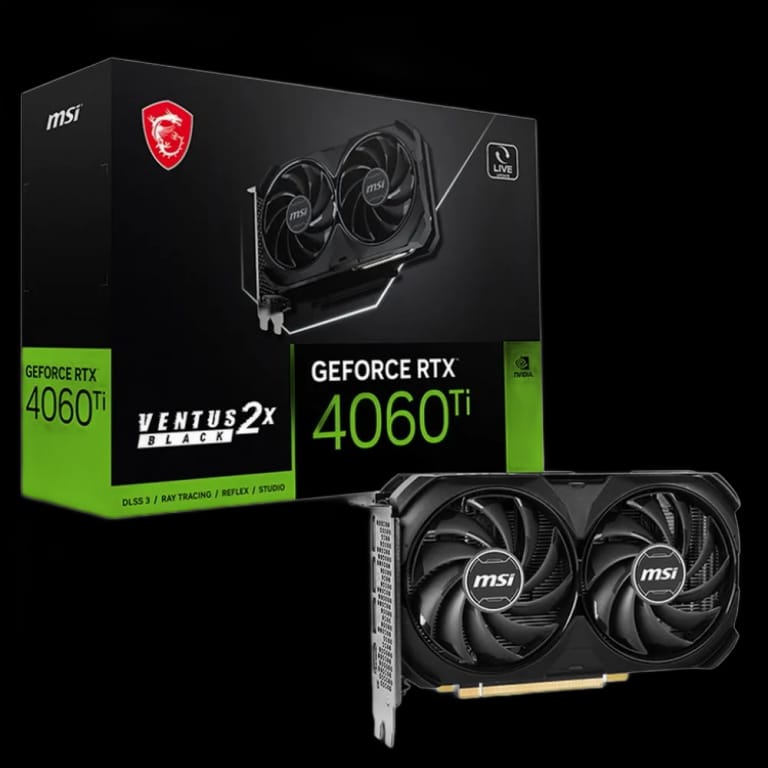Видеокарта MSI RTX4060Ti VENTUS 2X BLACK 16GB OC DPx3 HDMI 2FAN RTL 