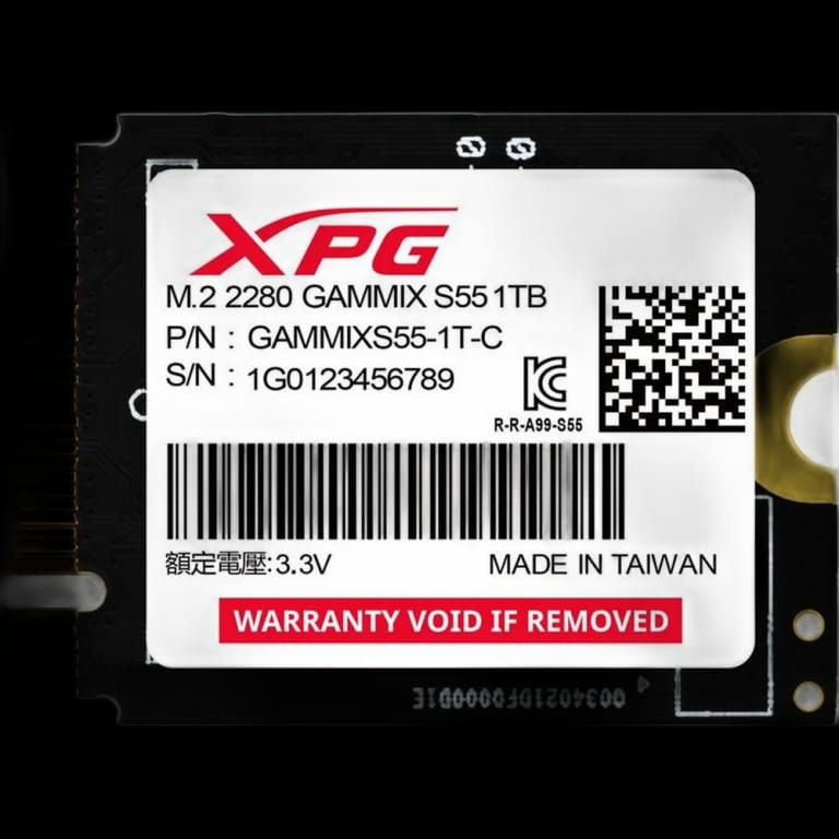 Твердотельный накопитель SSD ADATA M.2 2230 1TB XPG GAMMIX S55 PCIe Gen4x4 with NVMe 5000/3700, 3D ТLC NAND