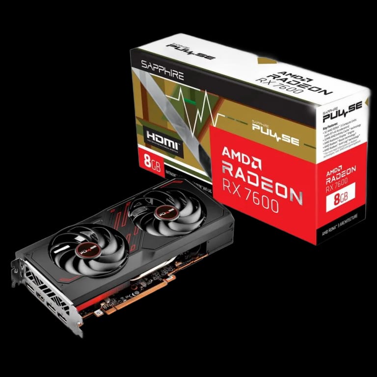 Видеокарта Sapphire RX7600 PULSE 8GB 128-bit GDDR6 HDMI 3xDP 2FAN RTL 
