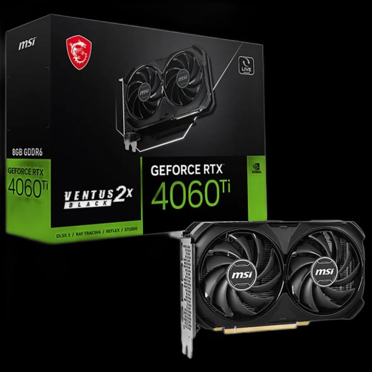 Видеокарта MSI RTX4060Ti VENTUS 2X BLACK 8GB GDDR6 128bit 3xDP HDMI 2FAN RTL