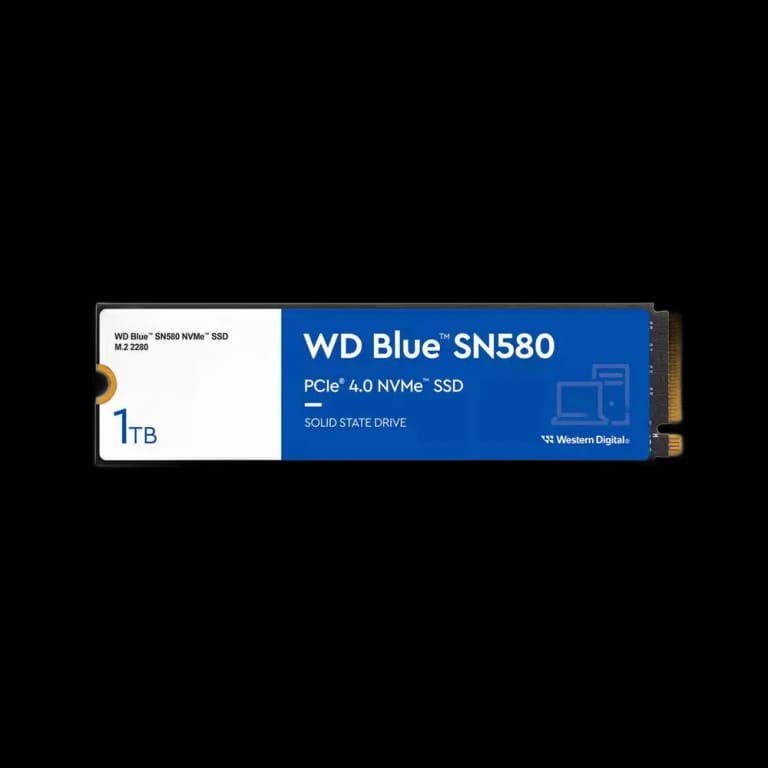 Твердотельный накопитель SSD WD Blue SN580 NVMe, 1000GB, M.2(22x80mm), NVMe, PCIe 3.0 x4, 3D TLC, R/W 3500/3000MB/s, IOPs 460 000/45 600TBW