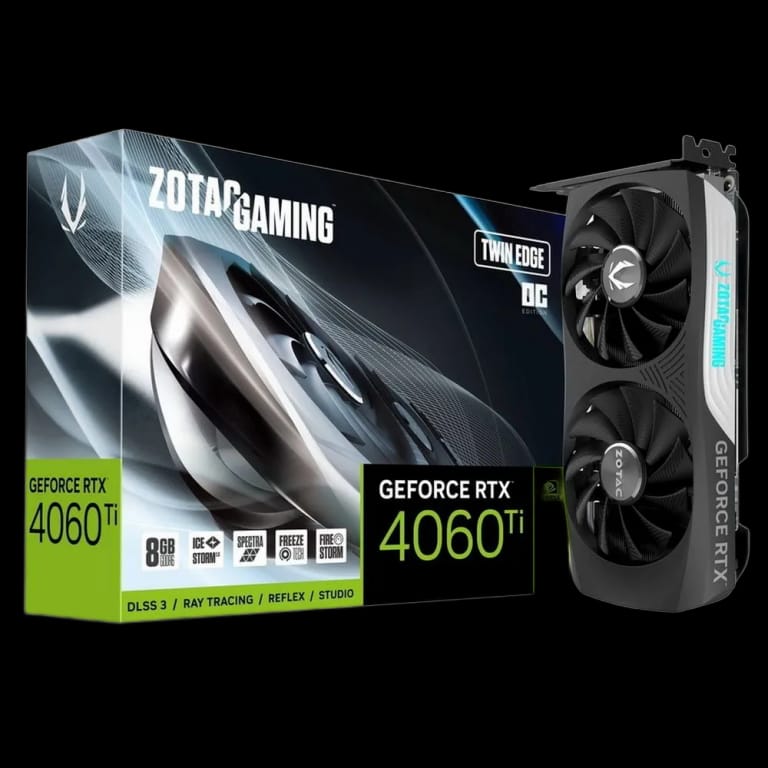 Видеокарта Zotac RTX4060Ti 8GB TWIN EDGE OC GDDR6 128bit 3xDP HDMI 2FAN Medium Pack