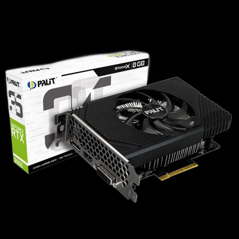 Видеокарта Palit RTX3050 STORMX 8GB |NE63050018P1-1070F| GDDR6 128bit DVI HDMI DP |NE63050018P1-1070F| GDDR6 128bit DVI HDMI DP