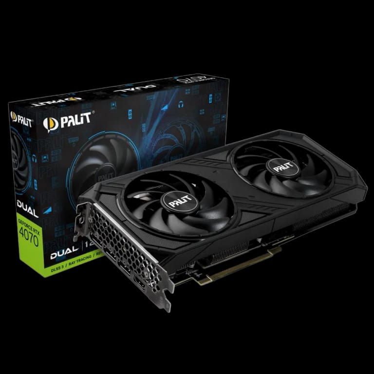 Видеокарта Palit RTX4070 DUAL 12GB GDDR6X 192bit 3-DP HDMI 
