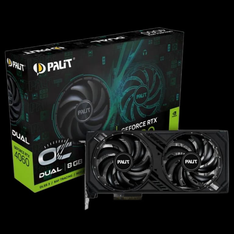 Видеокарта Palit RTX4060 DUAL OC 8GB GDDR6 128-bit DPx3 HDMI RTL  