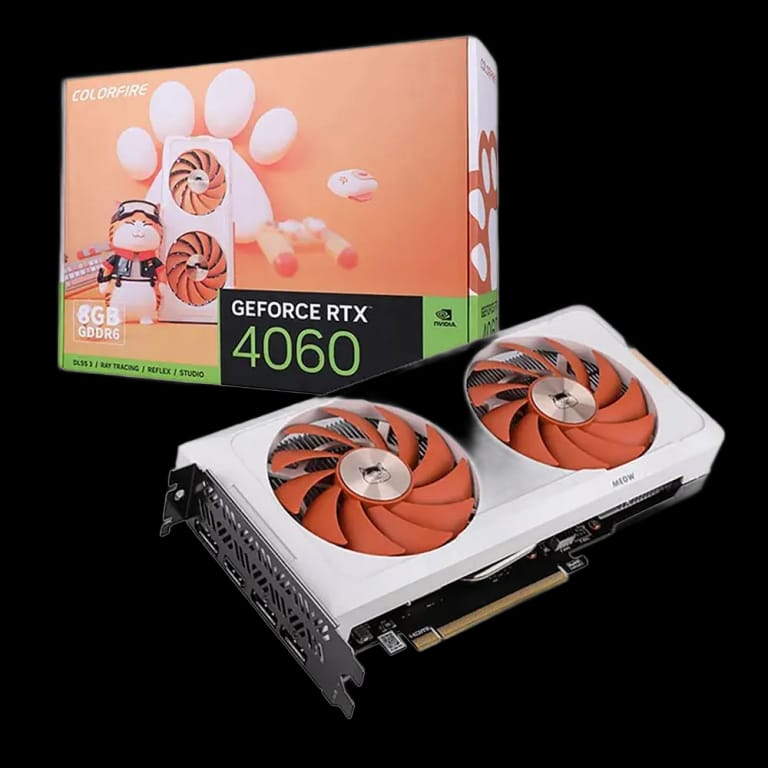 Видеокарта Colorful RTX 4060 MEOW-ORG 8GB-V GDDR6 128bit 3xDP HDMI 2FAN RTL