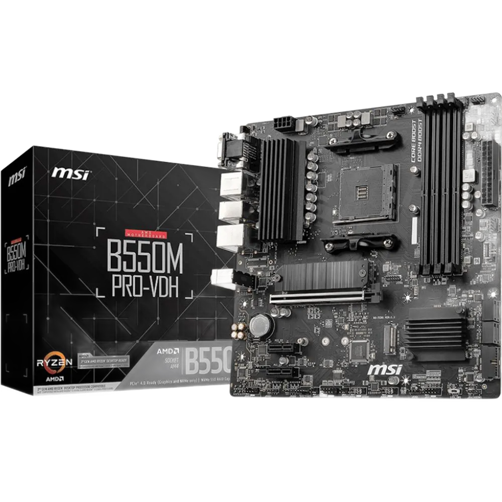 MSI B550M PRO-VDH - DDR4, черный цвет