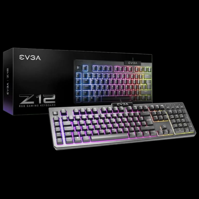 Клавиатура EVGA 834-W0-12RU-KR, Keyboard Z12,RGB Color,Membrane,RU (442499)