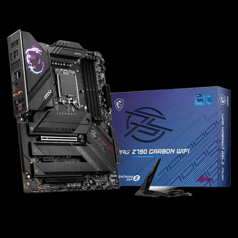 Материнская плата MSI MPG Z790 CARBON WIFI MS-7D89\MPG Z790 CARBON WIFI\601 -7D89-010,12\801 -7D89-001\STD MPG Z790 CARBON WIFI,Z790,LGA1700,4DDR5,2PCIEx16,1PCI -Ex1,5M.2,2USB3.2 Gen2x2,7USB3.2 Ge\
