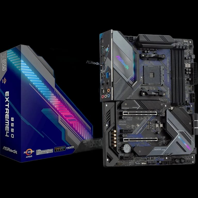 Материнская плата ASRock B550 EXTREME4, Socket AM4, AMD B550, 4xDDR4-3200, HDMI, 2xPCI-Ex16, 2xPCI-Ex1, 6xSATA3(RAID 0/1/10), 2xM.2, 8 Ch Audio, 1x2,5GLan, (4+4)xUSB2.0, (3+2)xUSB3.2, (1+1)xUSB3.2 Type-C™, 1xPS/2, ATX, RTL, {5} (931567)