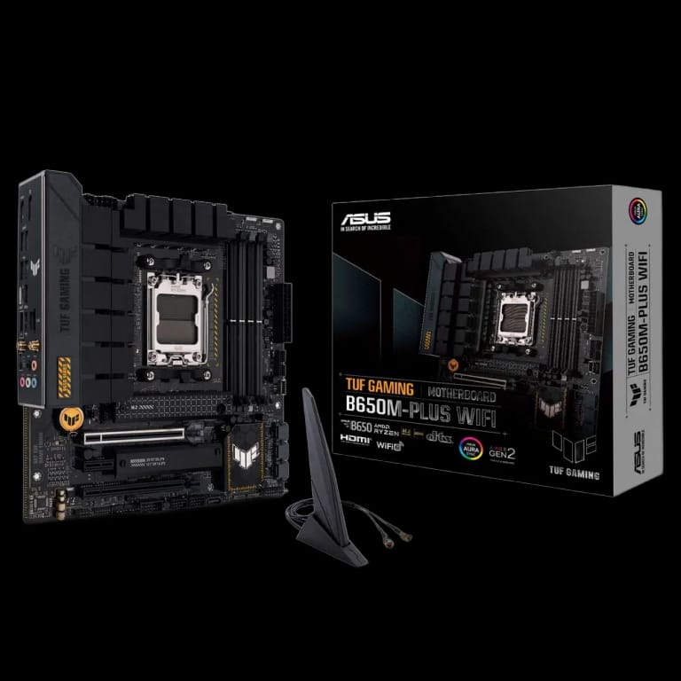 Материнская плата ASUS TUF GAMING B650M-PLUS WIFI /AM5,B650,USB3.2 GEN 2X2,MB AM5 micro-ATX 4xDDR5 2xPCIEx16 PCIEx1 2xM.2 HDMI DP 2.5GLAN WIFI (90MB1BF0-M0EAY0) (912118)
