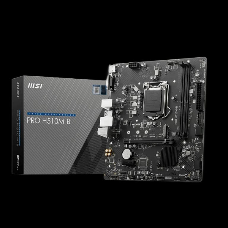 Материнская плата MSI H510M-B PRO mATX, Socket 1200, Intel®H470, 2xDDR4-2933 HDMI+VGA, 1xPCI-Ex16, 1xPCI-Ex1, 4xSATA3, 1xM.2, 8 Ch Audio, GLan, (4+4)xUSB2.0, (2+2)xUSB3.2, 1xPS/2