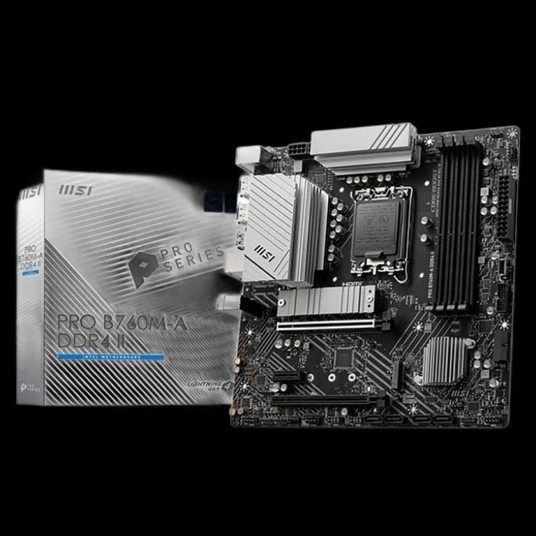 Материнская плата MSI PRO B760M-A DDR4 II DDR4,B760,LGA1700,2DDR4,2PCI-Ex16,1PCI-Ex1,2M.2 4SATA3,2USB3.2 Gen2