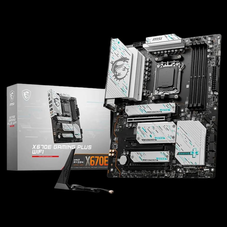 Материнская плата MSI X670E GAMING PLUS WIFI\601-7E16-010,10\801-7E16-001\STD OPT:A X670E GAMING PLUS WIFI,X670,AM5,4DDR5 3PCI-Ex16,1PCIEx1,4M.2,4SATA3,1USB3.2Gen2x2