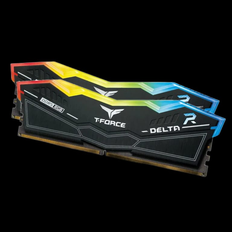 Комплект модулей памяти TEAM GROUP 32GB DDR5 6400 DIMM T-FORCE DELTA RGB Black Gaming Memory FF3D532G6400HC40BDC01 Non-ECC, FF3D532G6400HC40BDC01 CL40, 1.35V, Heat Shield, XMP 3.0, Kit (2x16GB), RTL (659582)