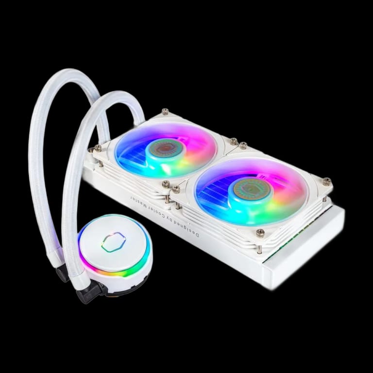 Жидкостная система охлаждения Cooler Master PL240 Flux WHITE, LGA1700  |MLY-D24M-A23PZ-RW| PL240 Flux WHITE, 240 x 27mm wide radiator, 120mm ARGB Gen2 fan*2, Pump ARGB Gen 2 LED, LGA1700